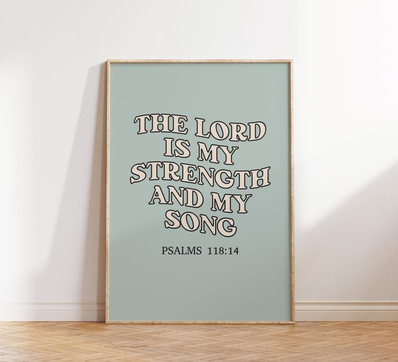 Retro Christian Wall Print, Psalms Bible Verse Print, Christian Poster Wall Decor, Christian Gift Lord God, Religious Present, Poster Prints No Frame, Gifts For Her Him Bedroom Decor, Large Wall Art, Gifts For Birthday Christmas Artwork Landscape