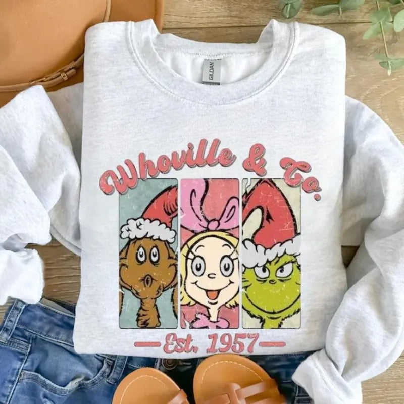 Retro Christmas Sweatshirt, Hoodie, T - Shirt, Christmas Shirt, Whovillee University Christmas Sublimation Design, Christmas Shirt