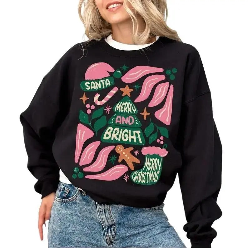 Retro Christmas Vibes Sweatshirt,hoodie, Tis The Season Sweater, Merry Christmas Shirt, Christmas Sweatshirt, In My Merry Era, Cute Holiday Sweater