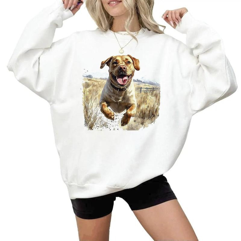Retro Cute Golden Labrador Vintage Unisex Hoodie Sweatshirts Hunting Season and National Hunting Day 1 Cotton Womenswear Love Polyester Printed Tops