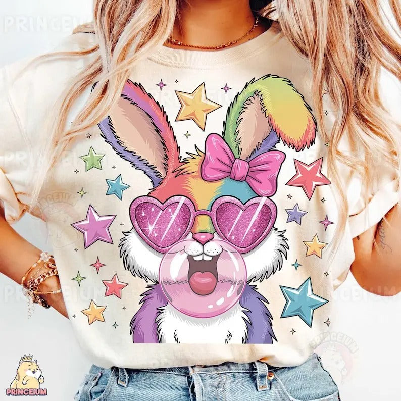 Retro Easter Bunny Coquette Shirt-sweatshirt-hoodie, Coquette Bunny tshirt, Easter Glitter Brushstroke Girl hoodie, Happy Easter sweatshirt