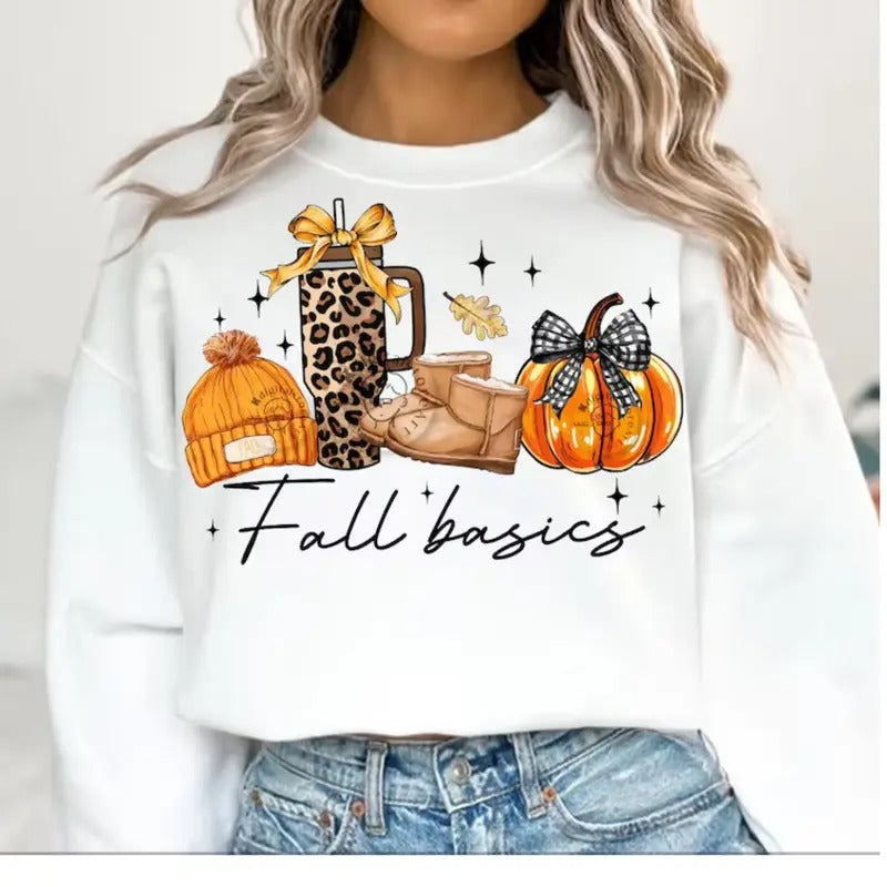 Retro Fall Basics , Retro Fall Pumpkin Bow T-Shirt DRG, Fall Coquette Bow Sweatshirt DRG, Fall T-Shirt , Autumn Girly Girl Autumn Sublimation Design