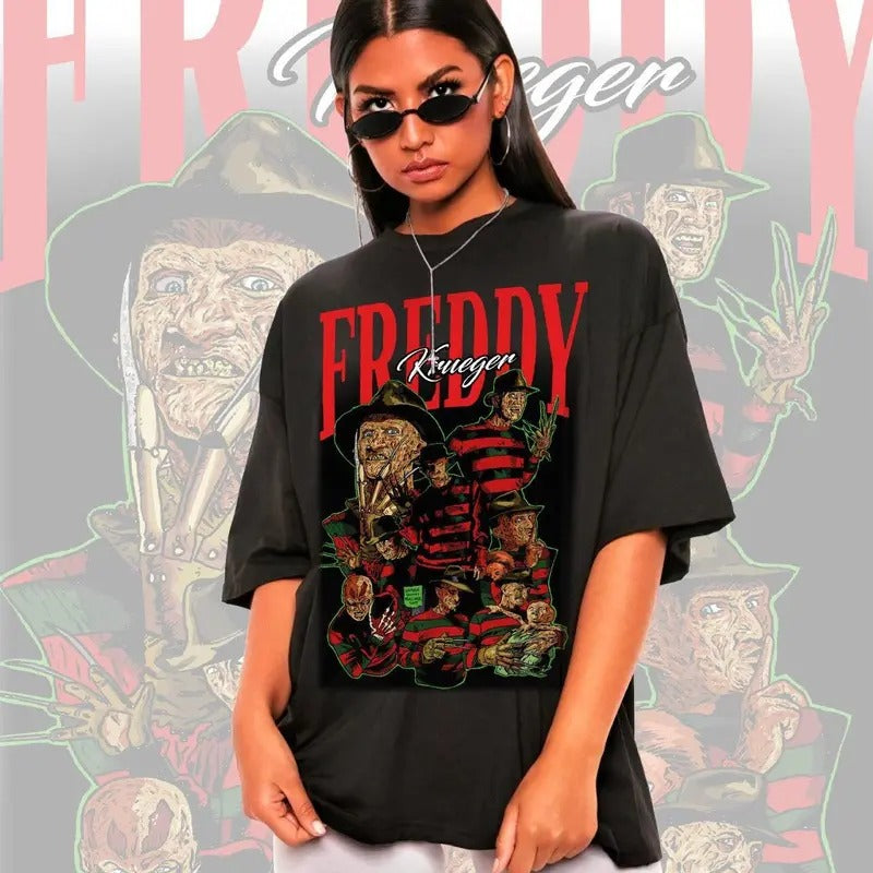 Retro Freddy Krueger Shirt-Freddy Krueger Tshirt,Freddy Krueger T shirt,Freddy Krueger T-shirt,Nightmare on Elm Street Shirt