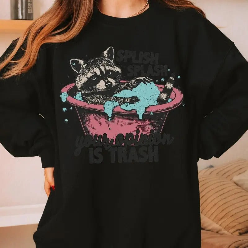 Retro Funny Racoon Funny Meme Shirt, Raccoon Gifts Unisex Sweater - T-shirt