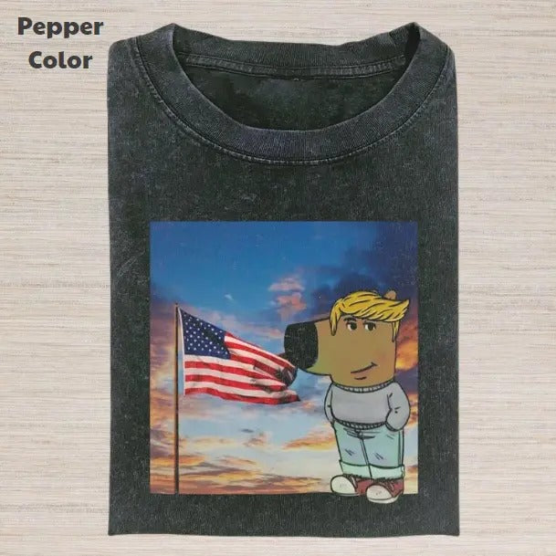 Retro Funny Vintage Graphic Tee, Chill Guy America T-Shirt, Unisex Meme Cringe Funny Dumb Shirt, Menswear Womenswear Streetwear