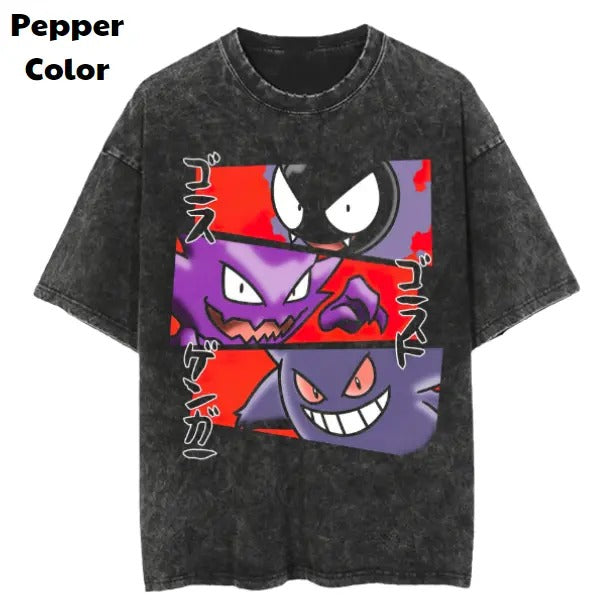 Retro Gengar Vintage Tee, Gengar T-Shirt, Pokemon Tee, Anime Shirt, Animation Graphic Tees, Gym Shirt, Unisex T-Shirt