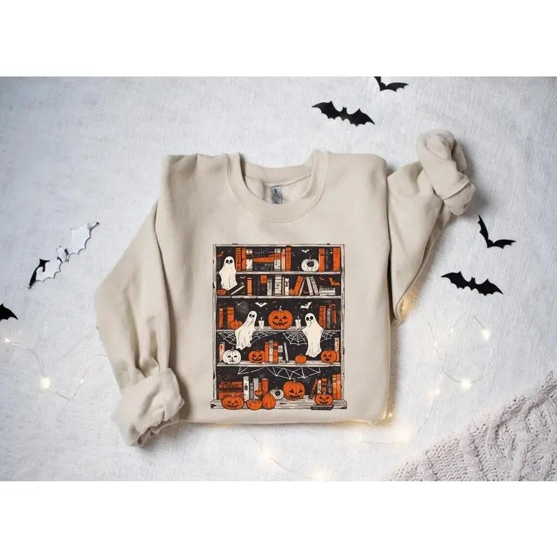 Retro Ghost Reading Books tshirt, Librarian Ghost Halloween, Halloween Teacher Sweatshirt, Halloween Shirt, Teacher Gift, Boo School T-shirt, sweater and Hoodie