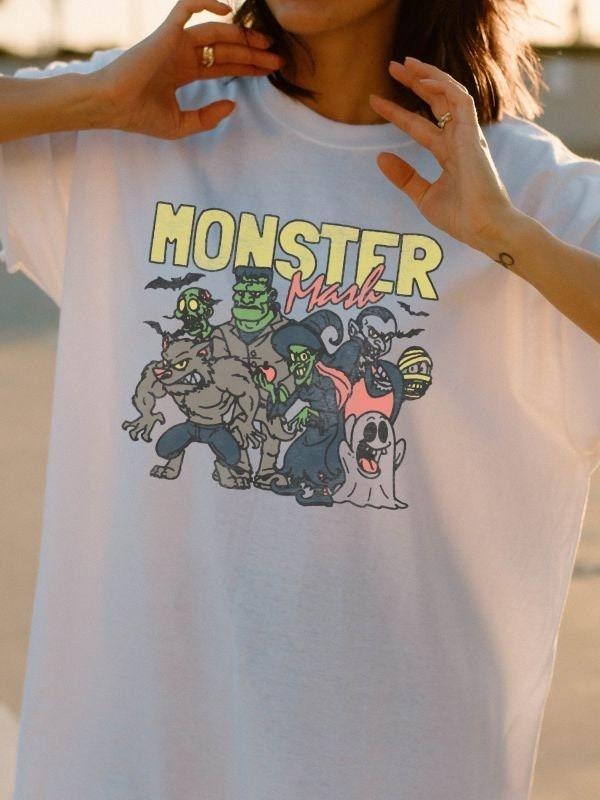 Retro Halloween Comfort Colors shirt, Monster Mash TShirt, Ghost Halloween t-Shirt, Monster Tee, Retro Fall Top, Fall Shirt