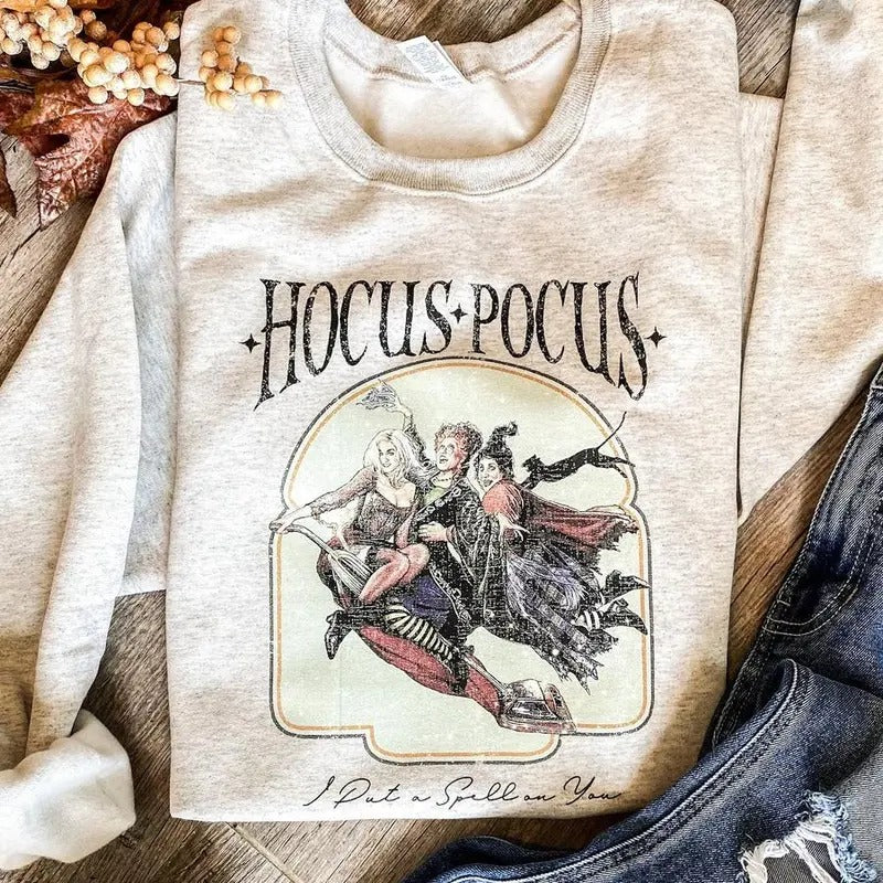Retro Hocus Pocus Sweatshirt, Sanderson Pullover Sweatshirt, Halloween Sweatshirt, Sweatshirt hot tiktok, sweatshirt best sellling