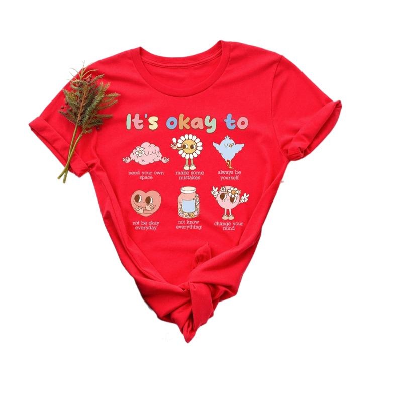 Retro It's Okay To Make Some Mistakes Shirt, Hippie Motivational Shirt, Mental Health Education Teacher Tee, Unisex T-Shirt, Short Sleeve Tee Shirt, Cool Gifts For Women, Gifts For Birthday