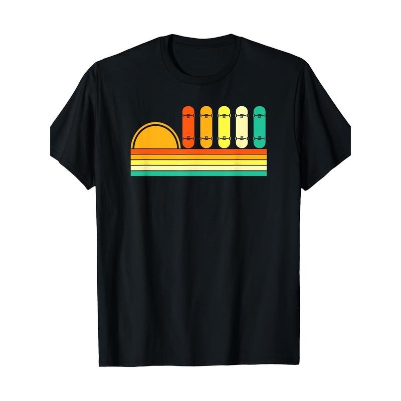 Retro Love Skateboard T-shirt 100% cotton T-shirt Made in USA