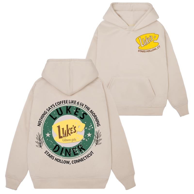 Retro Luke's Diner Sweatshirt Hoodie Tshirt, Luke's Diner Shirt, Stars Hollows Hoodie, Tv Show Fans Gift