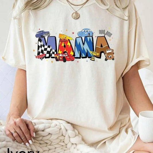 Retro McQueen Cars Shirt,  Cars Movie Mama T-Shirt, Lightning McQueen Shirt, Piston Cup Champion Shirt, Car Mom Shirt