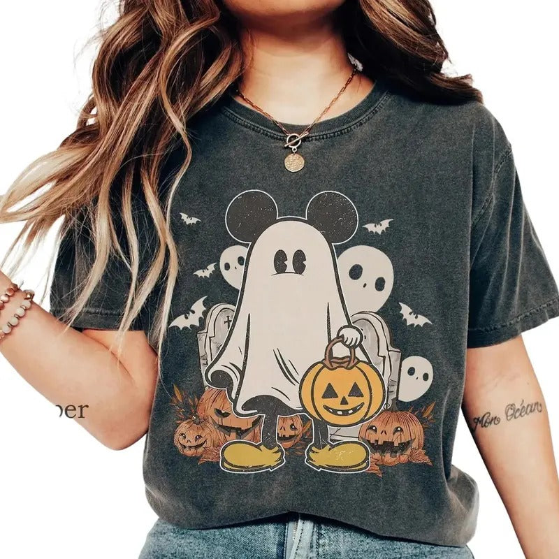 Retro Mickey Ghost Halloween Shirt, Halloween Comfort Colors T-shirt, Halloween Pumpkin Tee, Halloween Gifts