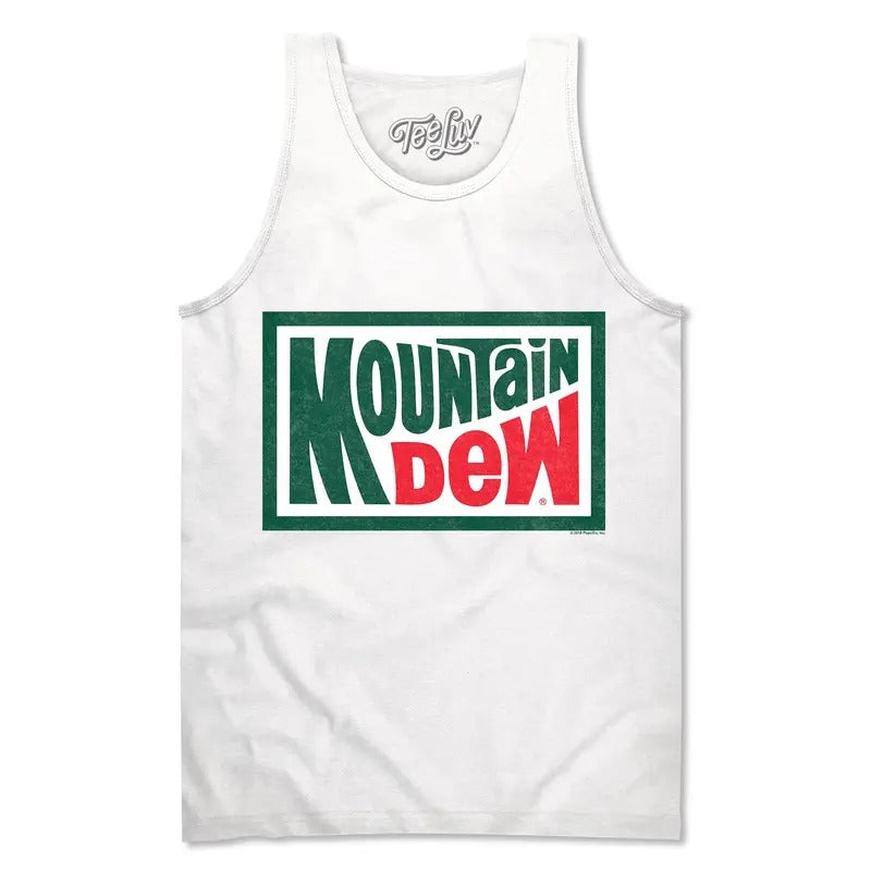 Retro Mountain Dew Logo Tank Top - White