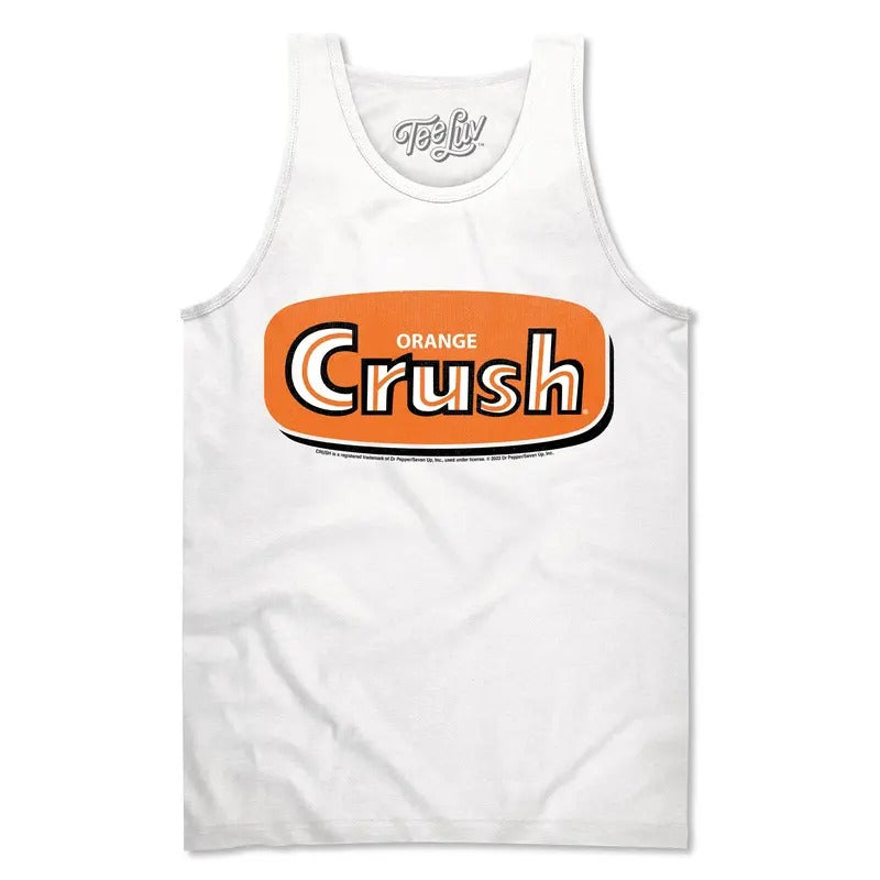 Retro Orange Crush Logo Tank Top - White