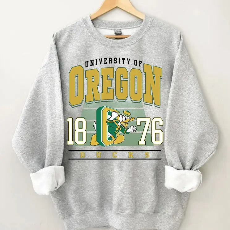 Retro Oregon Football Sweatshirt, Ducks Football Shirt, Oregon-Ducks Mascot Sweatshirt