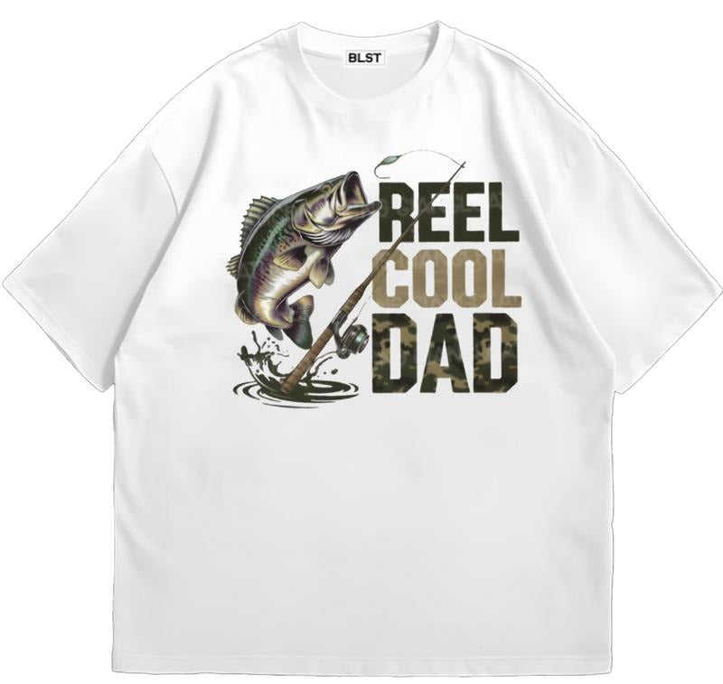 Retro Reel Cool Dad T-Shirt Soft Cotton Fabric Retro Graphic Football Fan Gift
