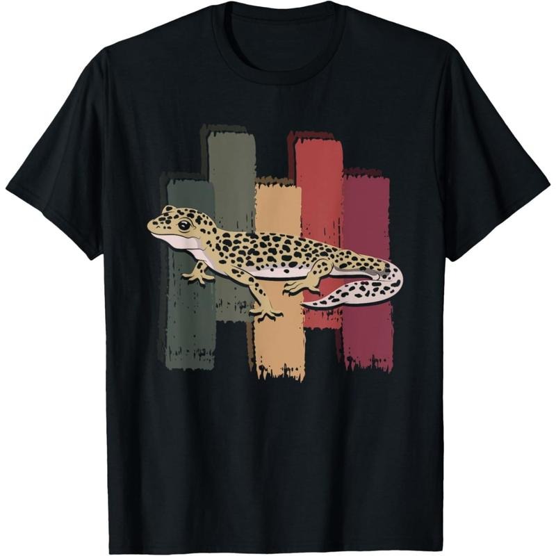 Retro Reptile Lizard Animal Pet Leopard Gecko T-Shirt made in usa