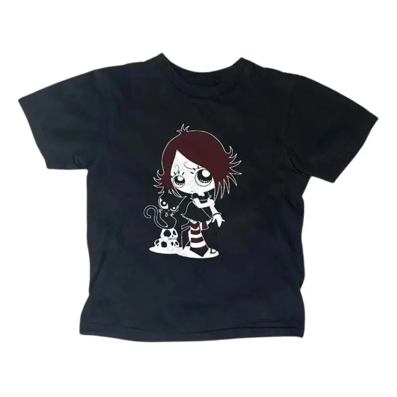 Retro Ruby Gloom Baby Tee, Emo Scene 2000s Clothes, Y2k Top Women Streetwear, Grunge 2000s, Women Fitted T-Shirt, Casual Cotton Short Sleeve, Gift For Girlfriend