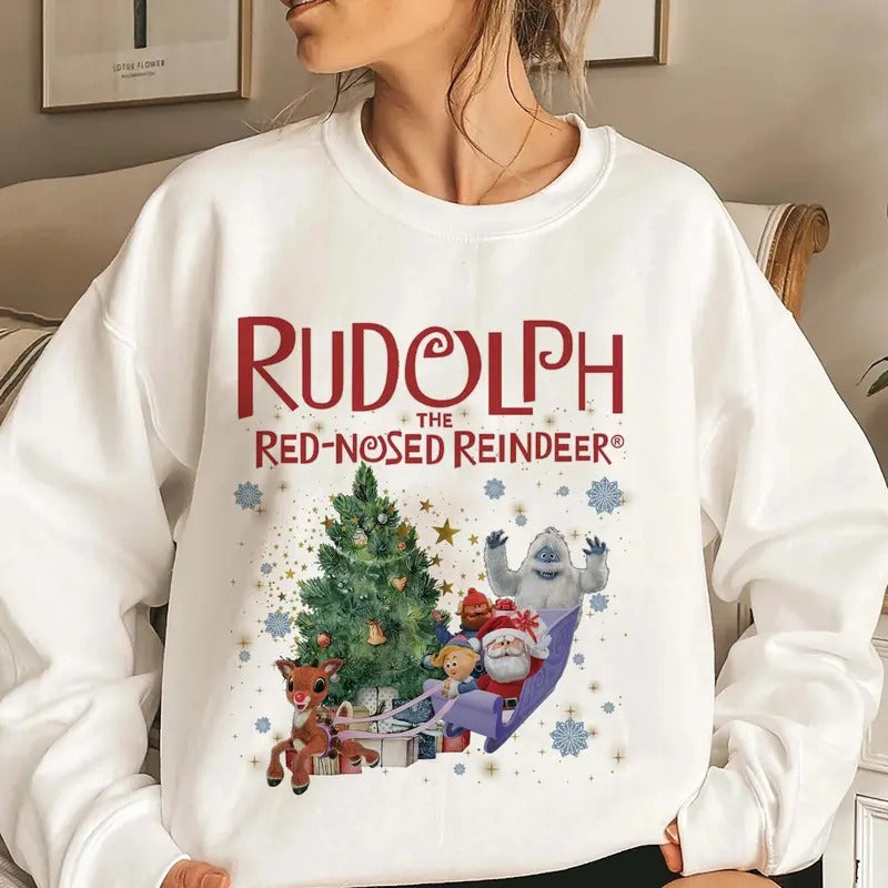Retro Rudolph And Clarice Sweatshirt, Rudolph Red Nosed Reindeer Sweatshirt, Classic Rudolph and Clarice Sweatshirt, Merry Christmas, Holiday Outfit, christmas TV Movie Shirt, Christmas Shirt for Movies Lovers Tee