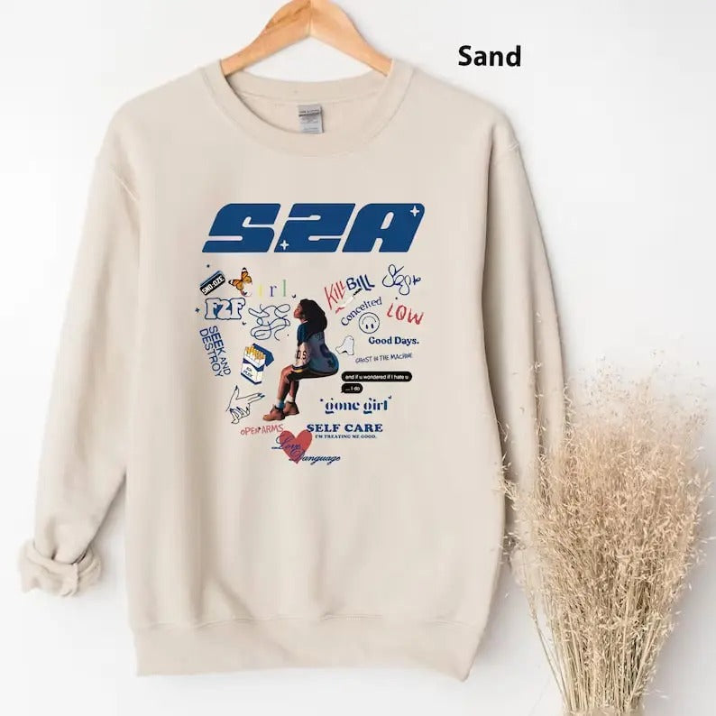 Retro SZA Sweatshirt, SZA Good Days Sweatshirt, Sza Merch, SZA sos Tour, Sza Album Hoodie, Sza Graphic Tee, Street Wear Shirtstyle{n002}2