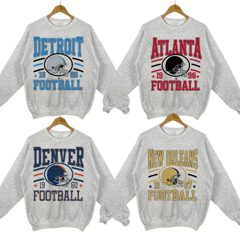 Retro Sport Grey Crewneck - Sweatshirt for Football Fans of All Teams