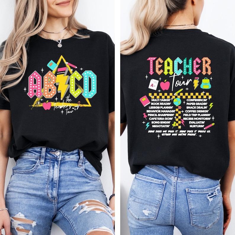 Retro Teacher Shirt, ABCD Teacher Tour Shirt, Back To School Shirt, End of Year Pnh Shirt, Teacher Gift, Kindergarten Teacher T-shirt, sweater and Hoodie