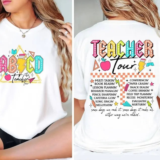 Retro Teacher Shirt, ABCD Teacher Tour Shirt,Back To School Shirt,End of Year Pnh Shirt,Teacher Gift,Kindergarten Teacher T-shirt, sweater and Hoodie