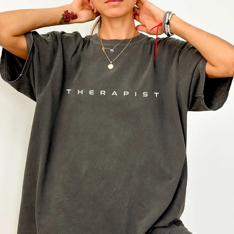 Retro Therapist Shirt Comfort Colors, Therapy is Cool Unisex T-Shirt, Therapist Appreciation Gift, Counselor Clothing, Mental Health Tee