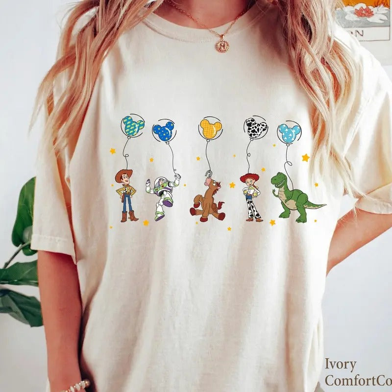 Retro Toy Story Friends T Shirt Hoodie Sweater Balloon Shirt Toy Story Characters Shirt Magic Kingdom Tee Great Gift Ideas Men Women