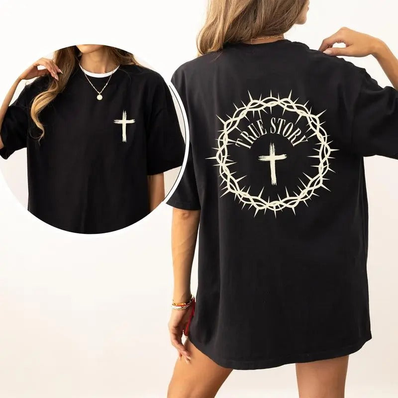 Retro True Story Comfort Jesus Shirt, Religious Graphic Tee, Faith Unhinged Tees, Jesus Shirt for Christian, Bible Verse Tee, Christian Casual Top