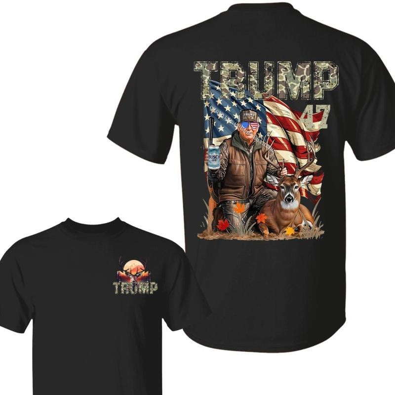 Retro Trummpp Hunting With Bush Light Beer T-Shirt, Trummpp and Your Hunt Deer, Hunter Trummpp T-Shirt Gift for Trummpp Supporter, StreetwearFashion Casual Classic