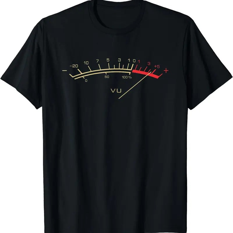 Retro VU Meter Hi-Fi Vintage Stereo Music Lover Gift T-Shirt | Unisex Cotton Tee Gift | Full Size