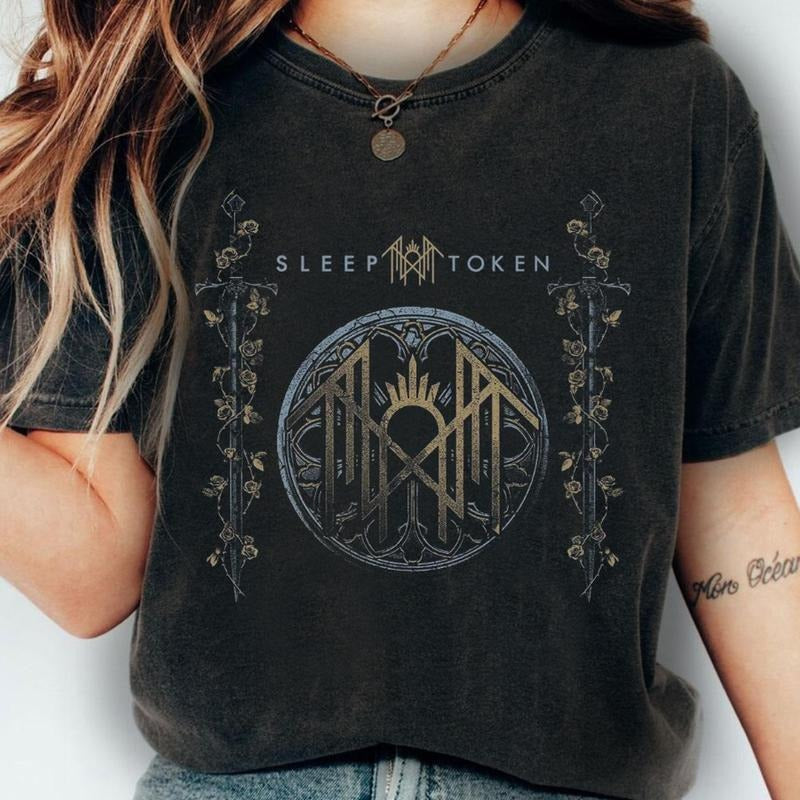Retro Vintage Sleep Token Logo Shirt Sleep Token Sword Sweatshirt Hoodie, Sleep Token Merch Rock Music Tee, Gifts for Fans Men Women Top Unisex