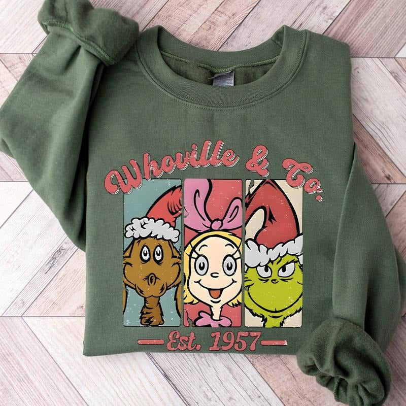 Retro Whoville Est 1957 Christmas Crewneck Sweatshirt, Hoodie, T-shirt
