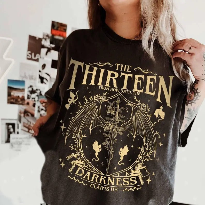 Retro the Thirteen Throne of Glass Shirt, From Darkness Claim Us Shirt, Bookish Gifts, Fantastic Reader Shirt, Acotar Shirt Womenswear Crewneck Cotton