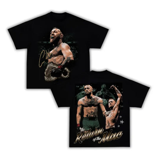 "Return of the Mac" Conor McGregor 2024 UFC Vintage 90s Style, Streetwear boxing, WWE vintage tee, UFC t-shirt, Vintage Style Tee Mma Fighter, Head Kick Soft Cotton Unisex Crewneck T-Shirt Y2K Hoodie Sweatshirt Clothing Menswear