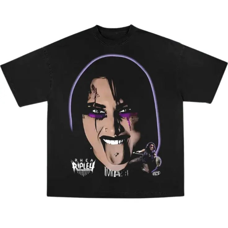 Rhea Ripley Vintage Graphic Tees, Wrestling Tshirt, Wrestler T-Shirt, WWE Shirts, Unisex Wrestling Gift Shirt Top Menswear Womenswear Streetwear