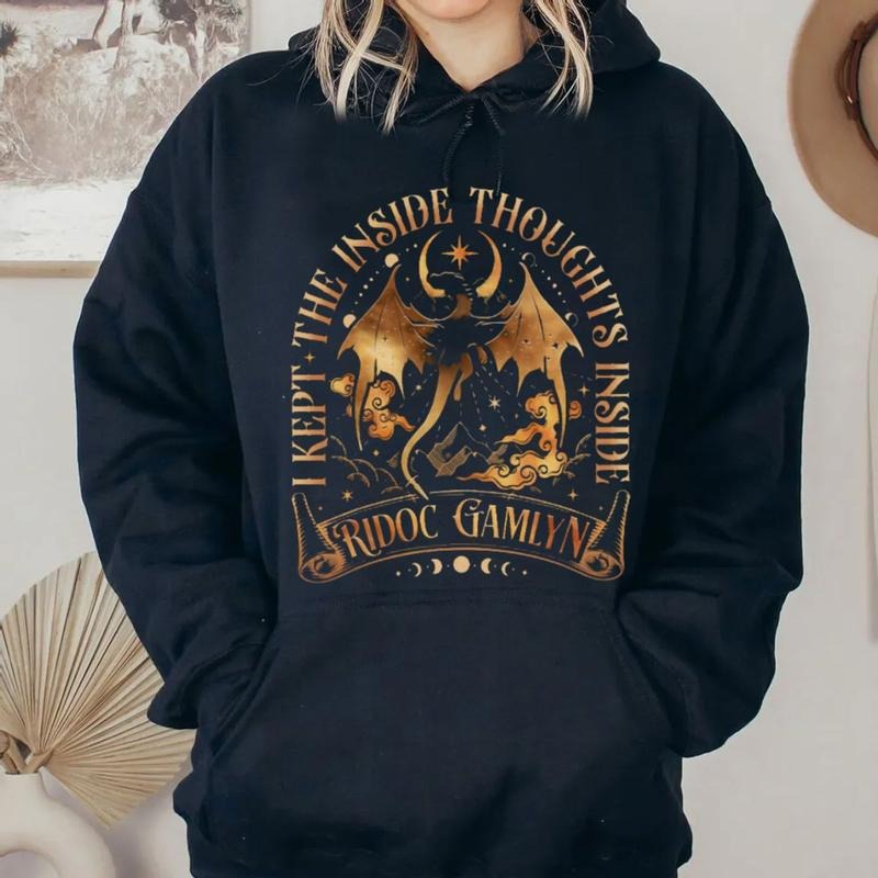 Ridoc Gamlyn T Shirt, Dragon Rider Shirt, Quest Squad Onyx Storm, I Kept The Inside Thoughts Inside Tee, Bookworm Bookish Unisex Sweater Pullover Tee
