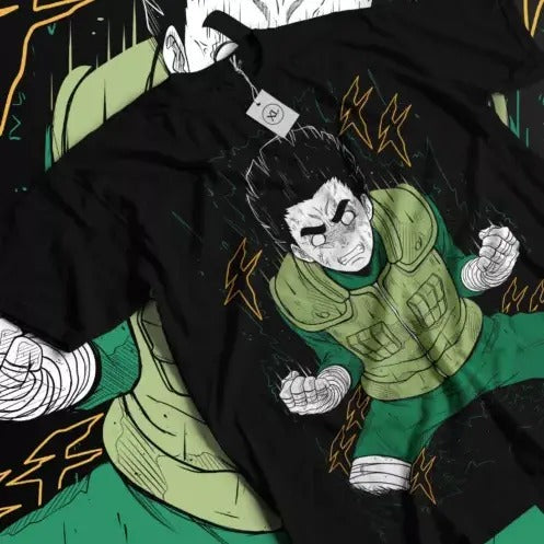 Rock Lee T-Shirt Manga Strip Naruto Kakashi Horror Anime Gift Shirt All Size