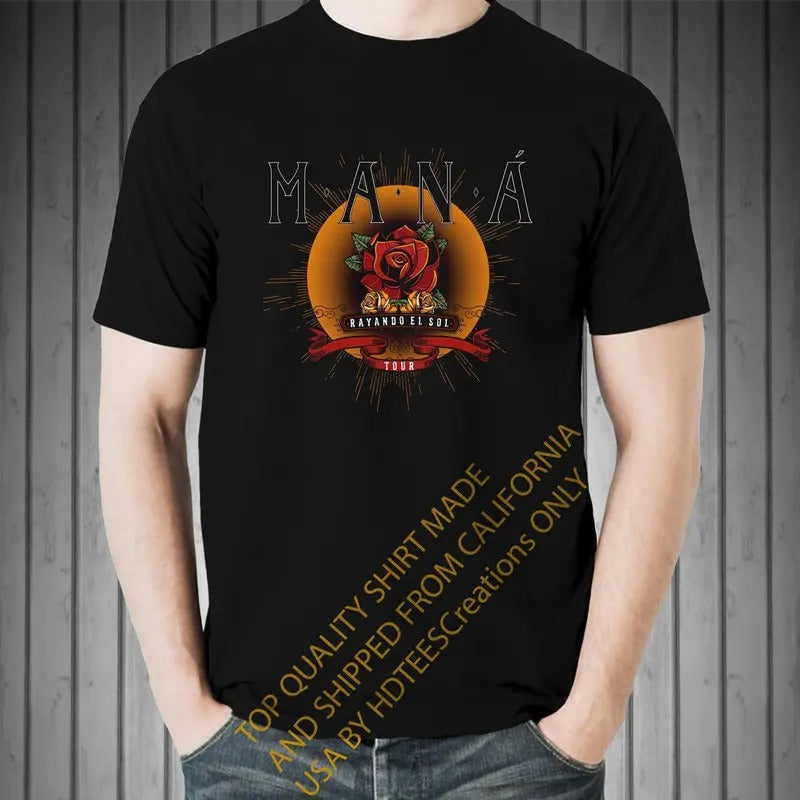Rock en español MANA 2019 Men's T-Shirt Playera Casual Classic