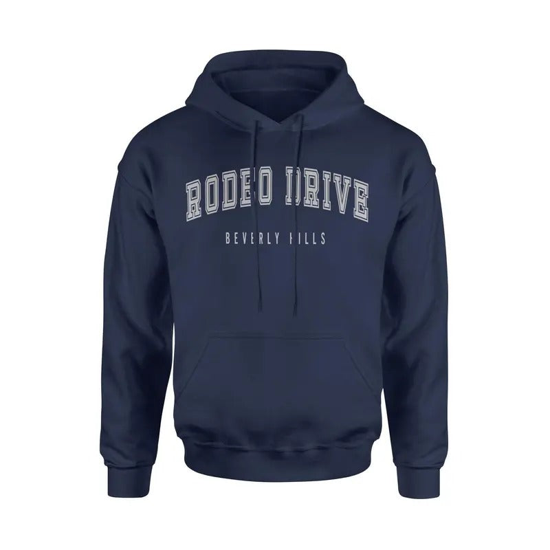 Rodeo Drive Beverly Hills Unisex Classic Hoodie Sweatshirt Cotton Fabric