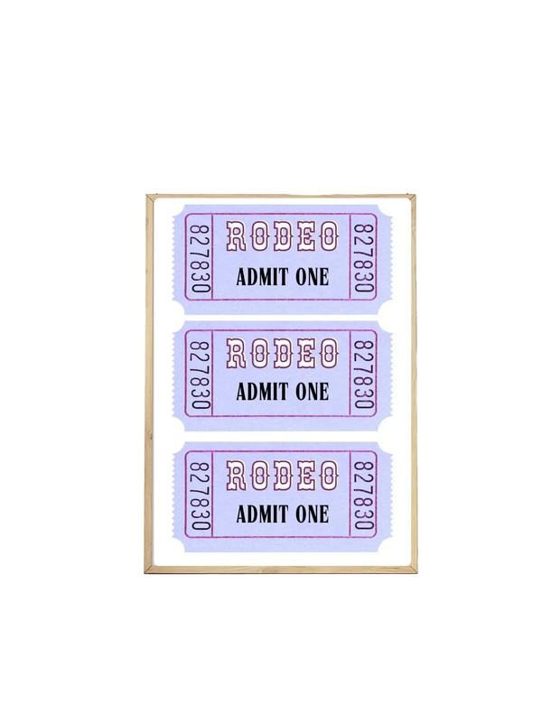 Rodeo Ticket Print, Trendy Art Retro Prints, Aesthetic Preppy Coastal Cowgirl Punchy Western Decor Wall Art, Admit One, Poster Prints No Frame, Wall Hanging Decor, Modern Wall Art, Gifts For Birthday