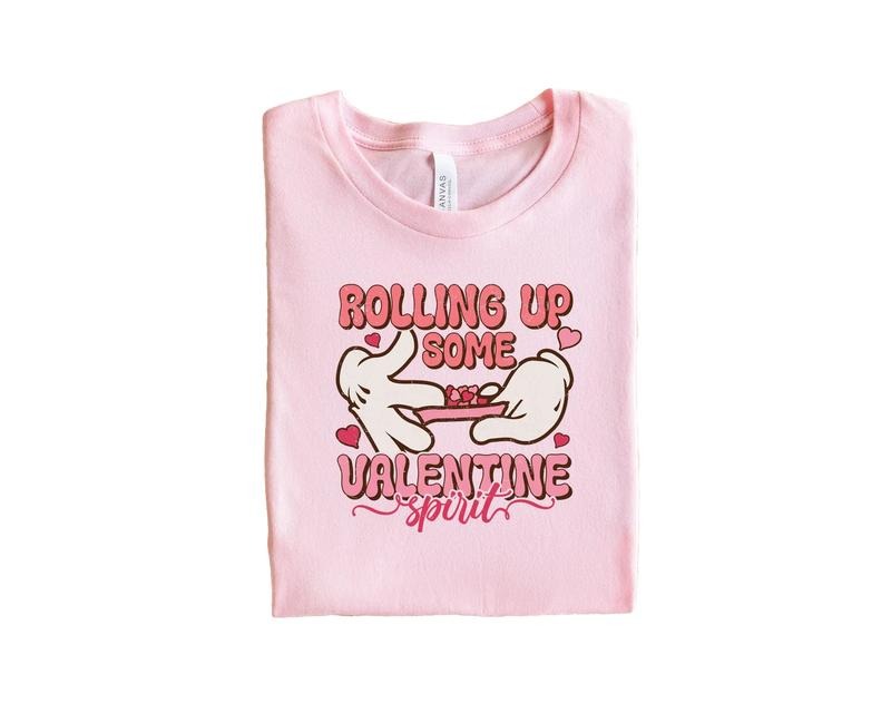 Rolling Up Some Valentine Spirit Shirt, Retro Valentine, Funny T Shirt, Valentine Shirt For Women, Valentine's Day Shirt, Valentines T-Shirt, Gifts For Friend, Unisex Short Sleeve Tee Shirt, Gifts For Valentines Day Fit Top Womenswear Comfortable