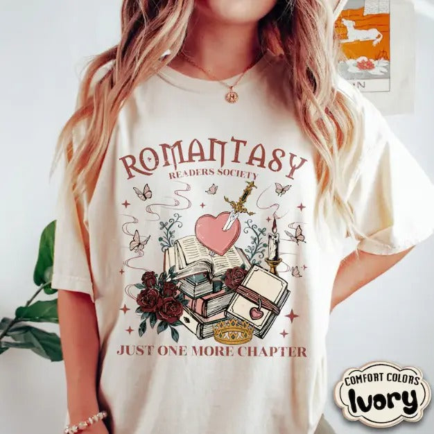 Romantasy Readers Society Shirt, Book Lover Club Shirt, Romantasy Reader Gift, Fantasy Romance Book Shirt, Dark Romance Shirt