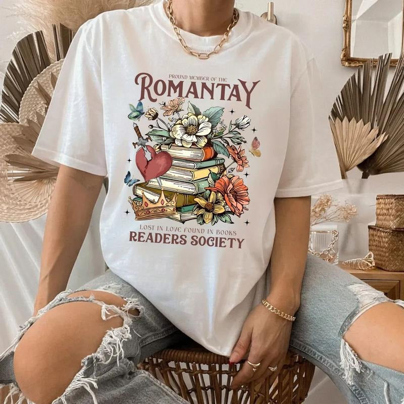 Romantasy Readers Society Shirt, Book Lover Club, Romantasy Reader Gift, Fantasy Romance Book Shirt, Dark Romance, Unisex Sweater Pullover Tee