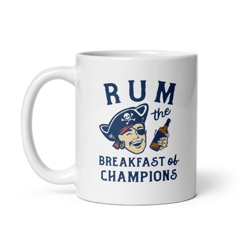 Rum Breakfast Of Champions Mug Funny Drunk Pirate Coffee Cup-11oz Funny Coffee Mugs Ceramic Printed Drinkware Cup