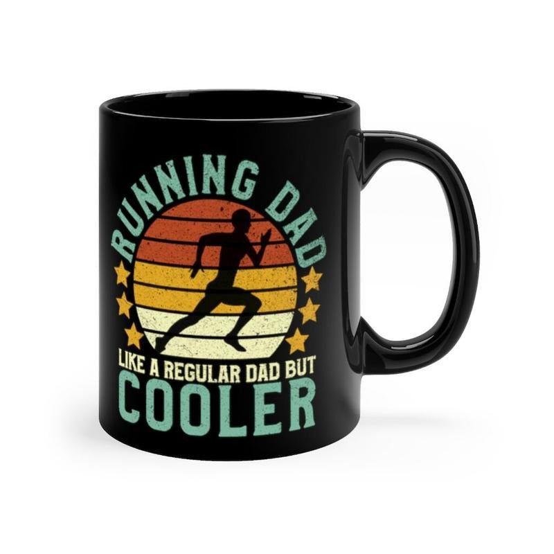 Running Dad Like A Regular Dad But Cooler, Vintage Retired Run Lover Gift, Marathon Runner Father's Day Gift Mug, Run Mug Gift, Novelty Coffee Mug, Gifts For Dad Daddy, 11 15oz Ceramic Cup