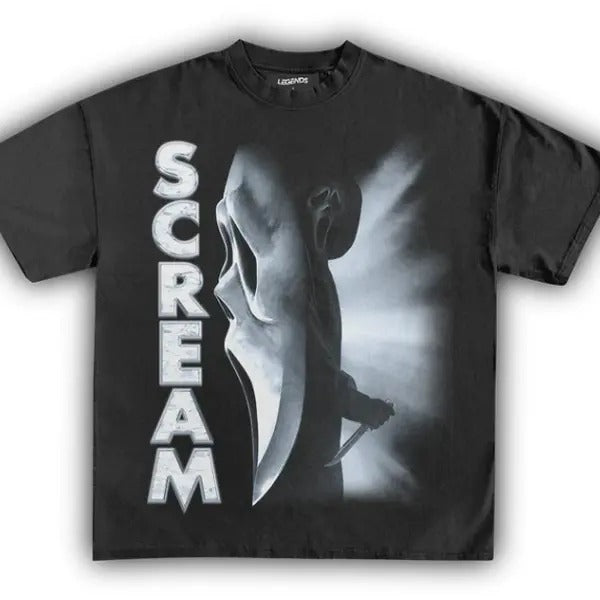 SCREAM GHOSTFACE TEE, Gift For Men Women, Breathable Soft Cotton, Casual Round Neck, Regular Fit, All-Season, Perfect for Outdoor & Daily Fashion